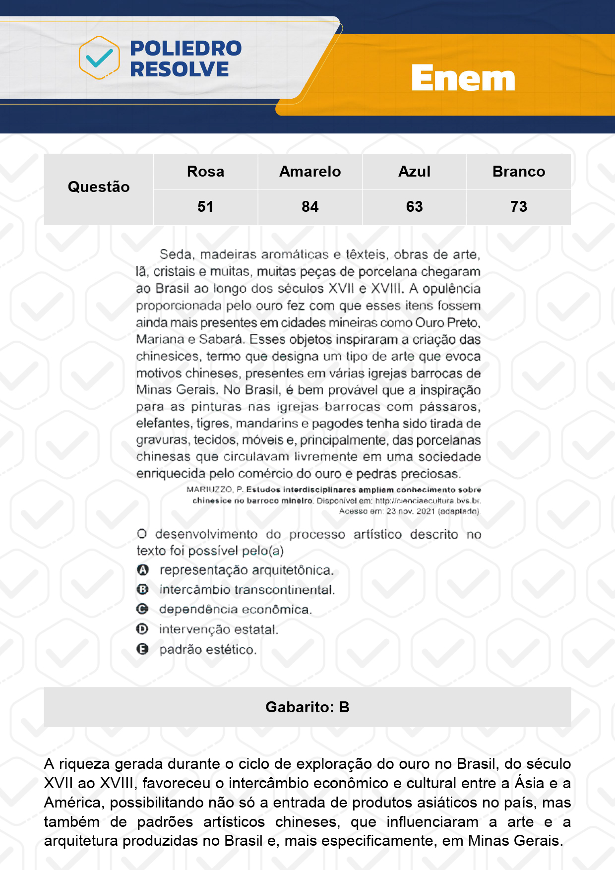 Questão 63 - Dia 1 - Prova Azul - Enem 2023