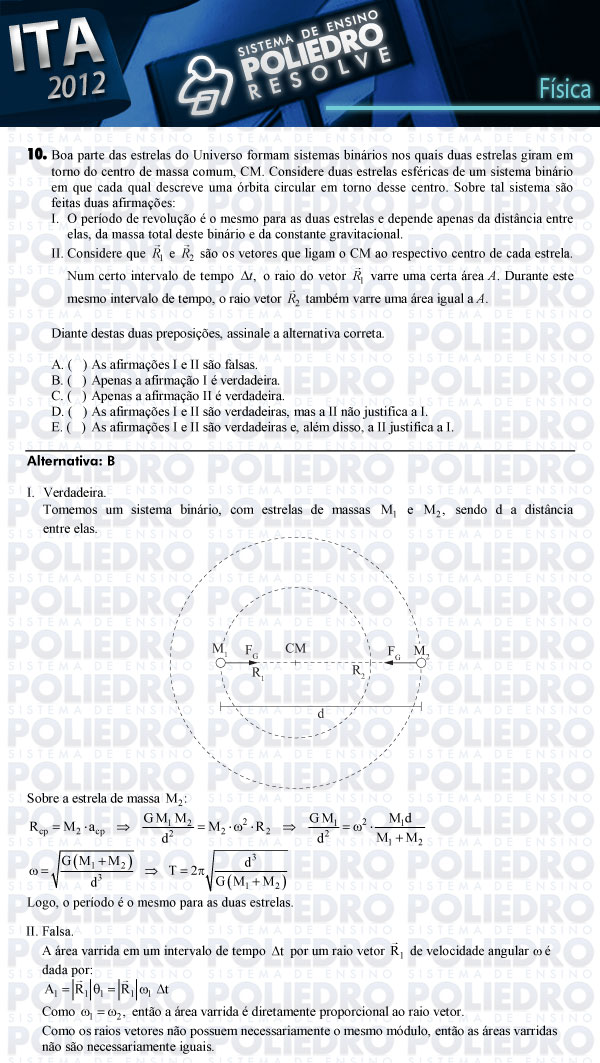 Questão 10 - Física - ITA 2012