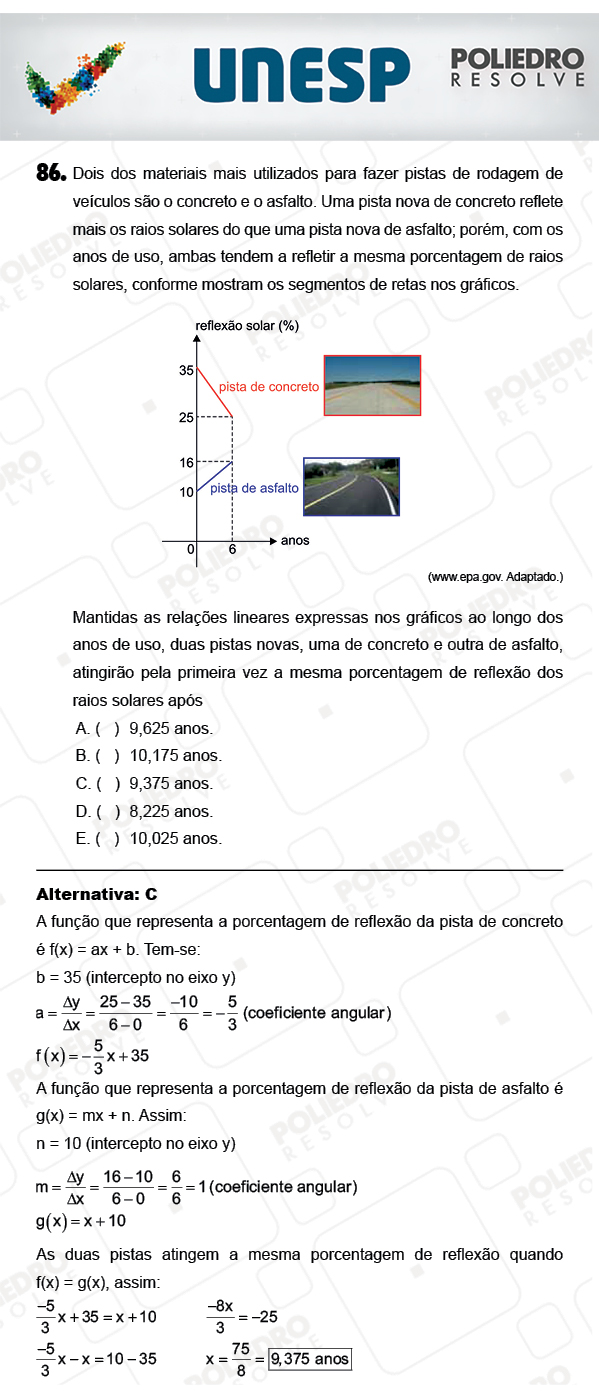 Questão 86 - 1ª Fase - PROVA 4 - UNESP 2018