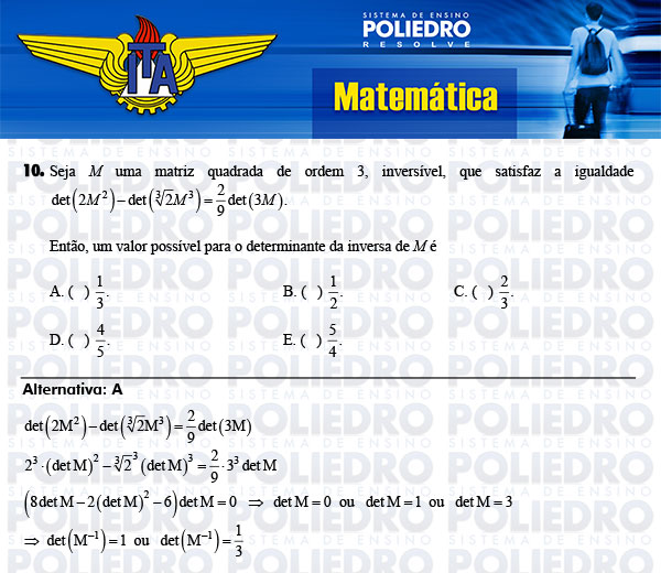 Questão 10 - Matemática - ITA 2014