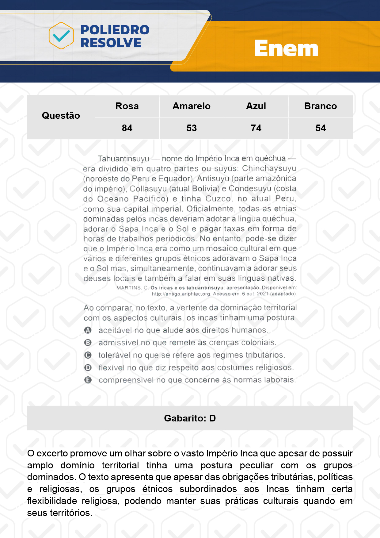 Questão 54 - Dia 1 - Prova Branca - Enem 2023