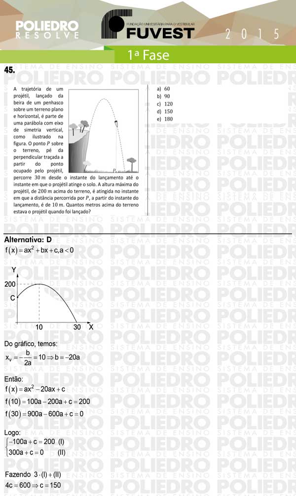 Questão 45 - 1ª Fase - FUVEST 2015