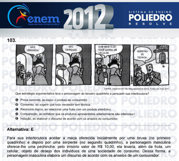 Questão 103 - Domingo (Prova rosa) - ENEM 2012