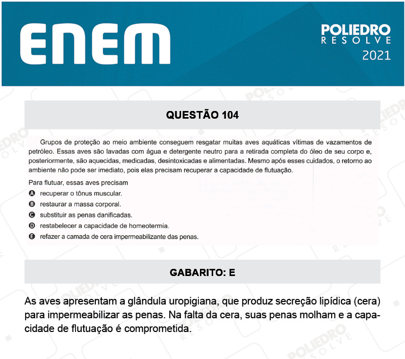 Questão 104 - 2º Dia - Prova Azul - ENEM 2020