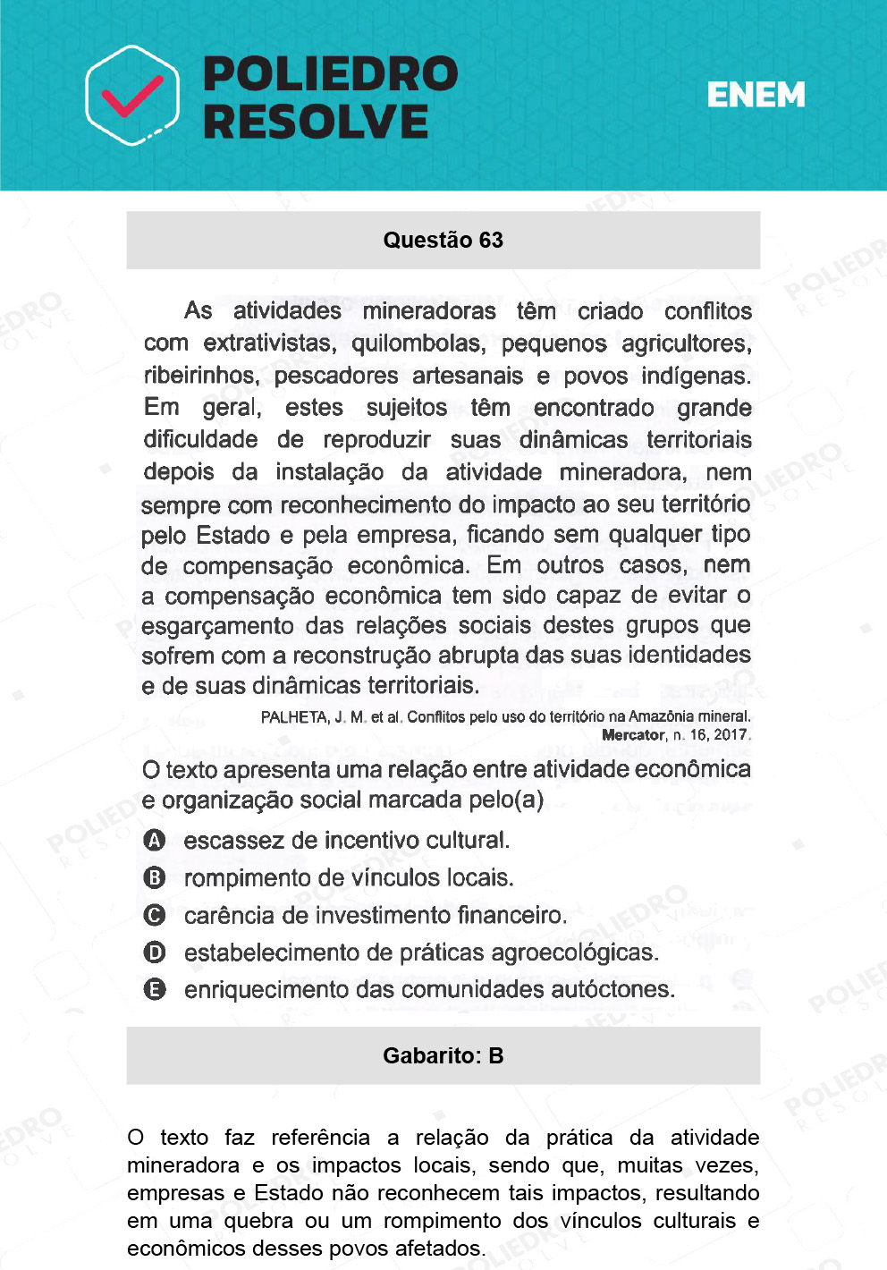 Questão 63 - 1º Dia - Prova Azul - ENEM 2021