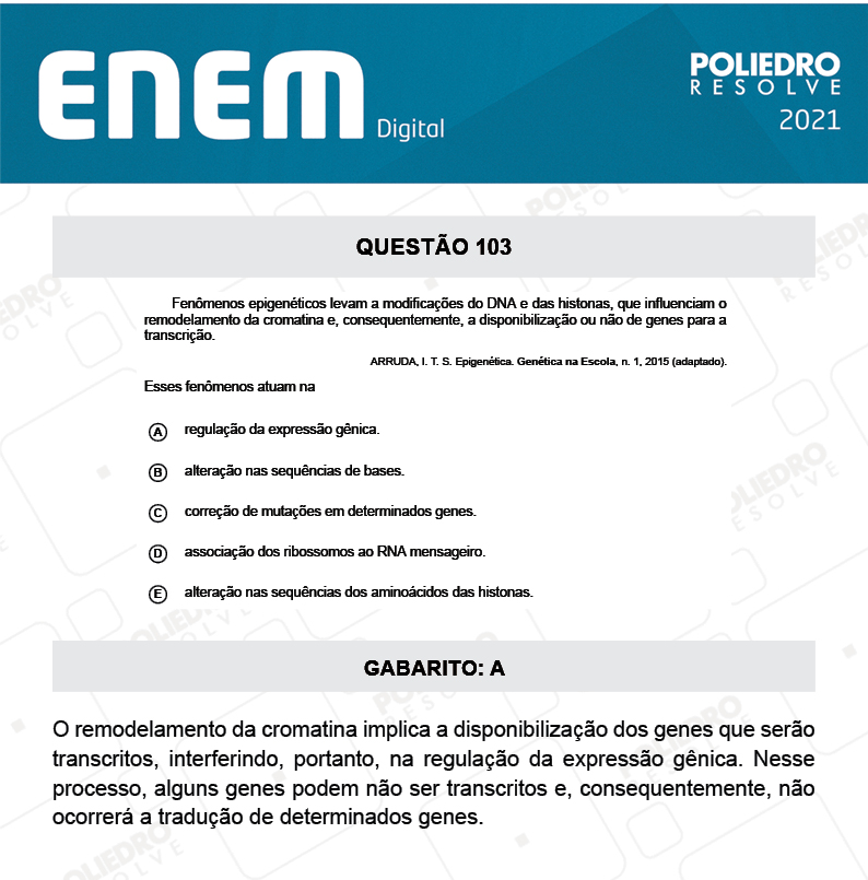 Questão 103 - 2º Dia - Prova Amarela - ENEM DIGITAL 2020