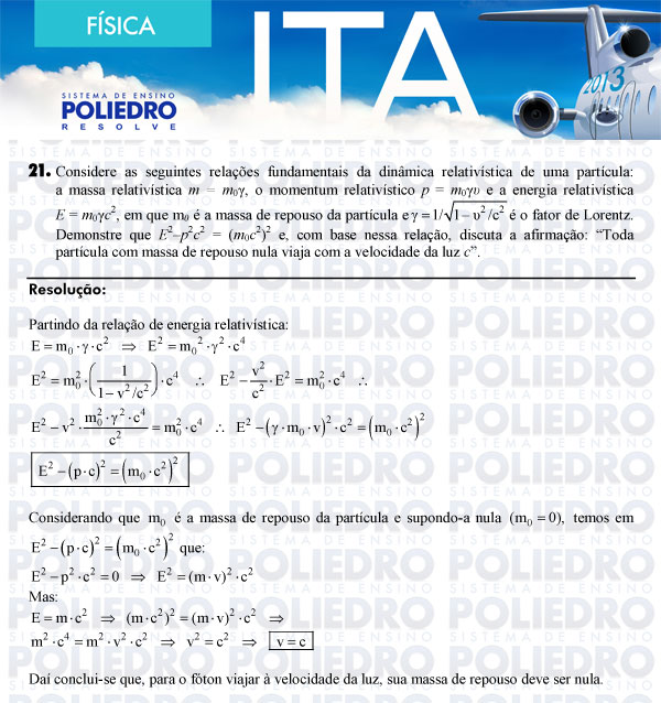 Dissertação 21 - Física - ITA 2013