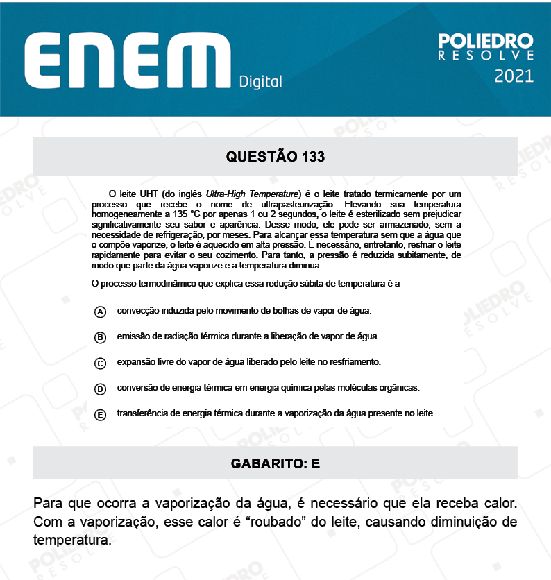 Questão 133 - 2º Dia - Prova Azul - ENEM DIGITAL 2020