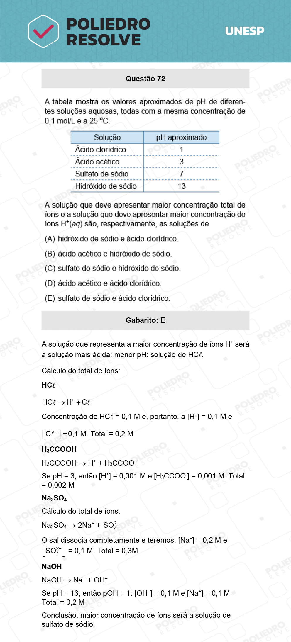 Questão 72 - 1ª Fase - Biológicas - UNESP 2022