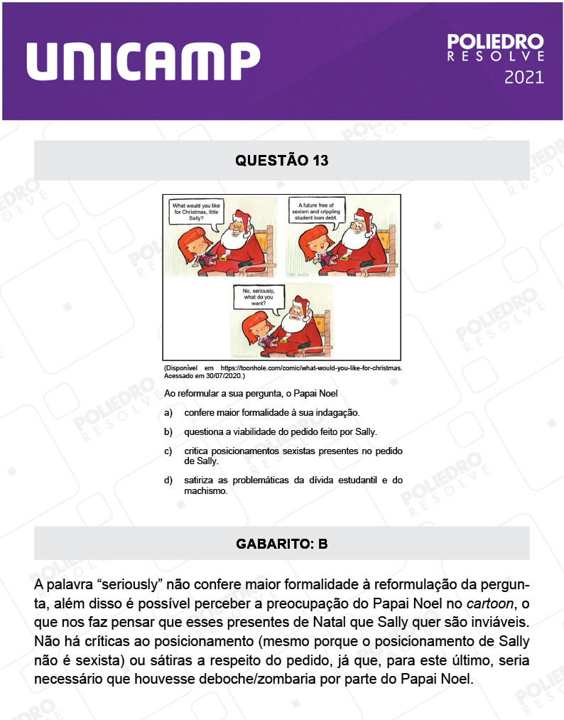 Questão 13 - 1ª Fase - 1º Dia - E e G - UNICAMP 2021