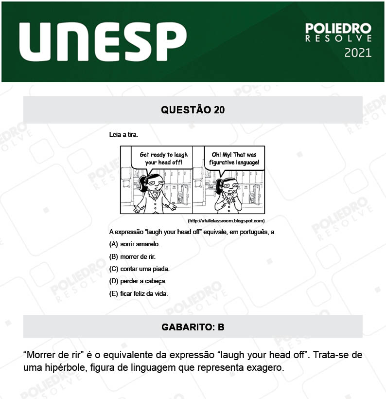 Questão 20 - 2ª Fase - UNESP 2021