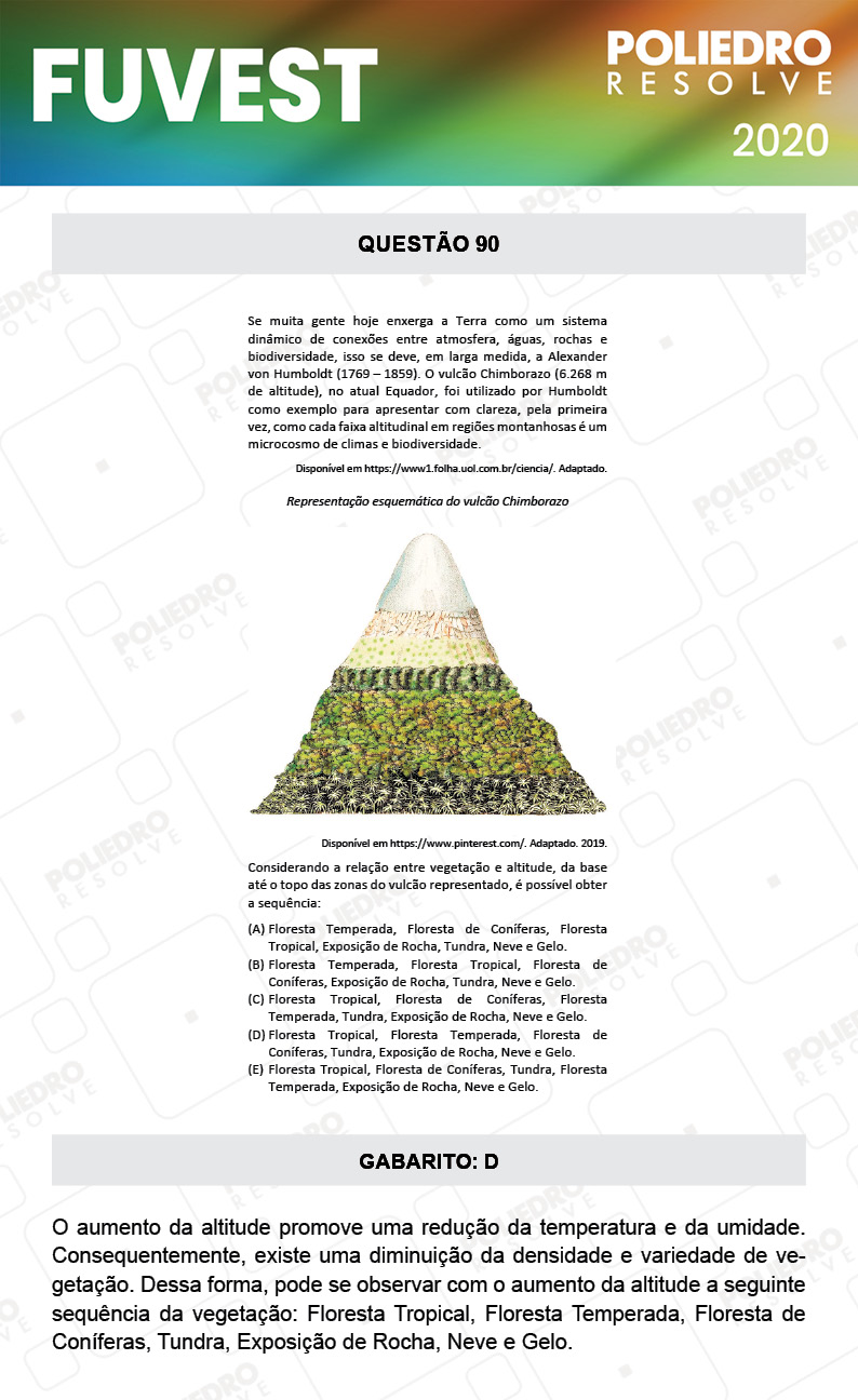 Questão 90 - 1ª Fase - Prova V - FUVEST 2020