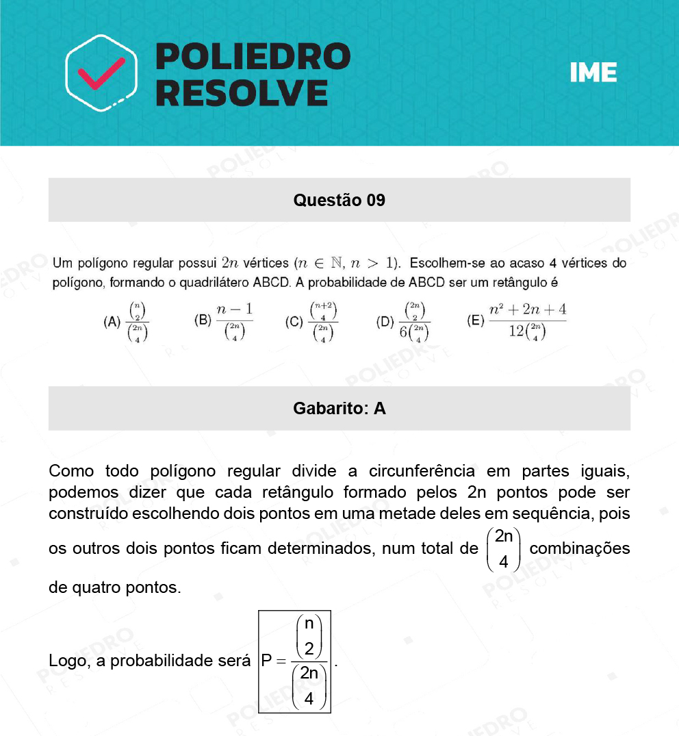 Questão 9 - 1ª Fase - IME 2023