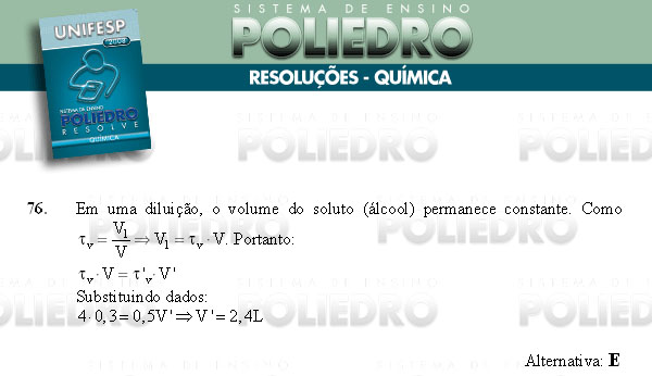 Questão 76 - Conhecimentos Gerais - UNIFESP 2008