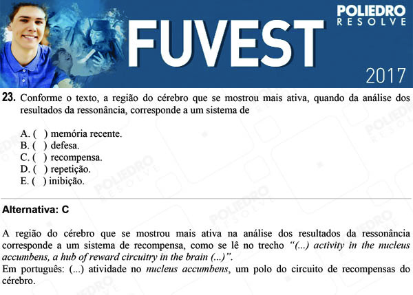 Questão 23 - 1ª Fase - FUVEST 2017