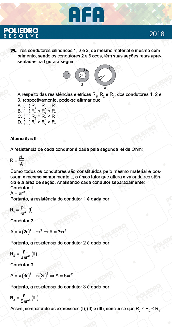 Questão 29 - Prova Modelo B - AFA 2019