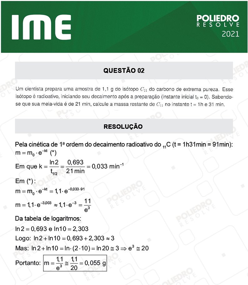 Dissertação 2 - 2ª Fase - Química - IME 2021