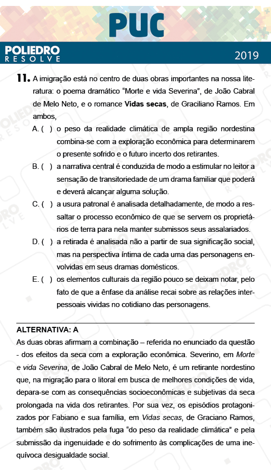 Questão 11 - 1ª Fase - PUC-Campinas 2019