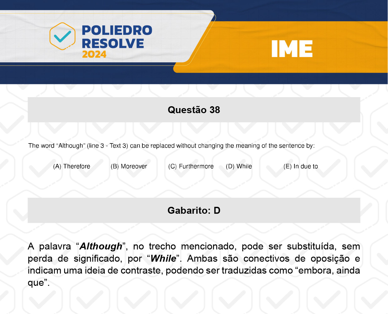 Questão 38 - 2ª Fase - 4º Dia - IME 2024