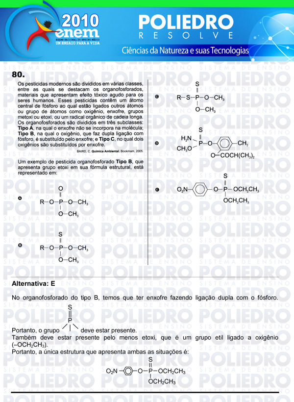 Questão 80 - Sábado (Prova azul) - ENEM 2010