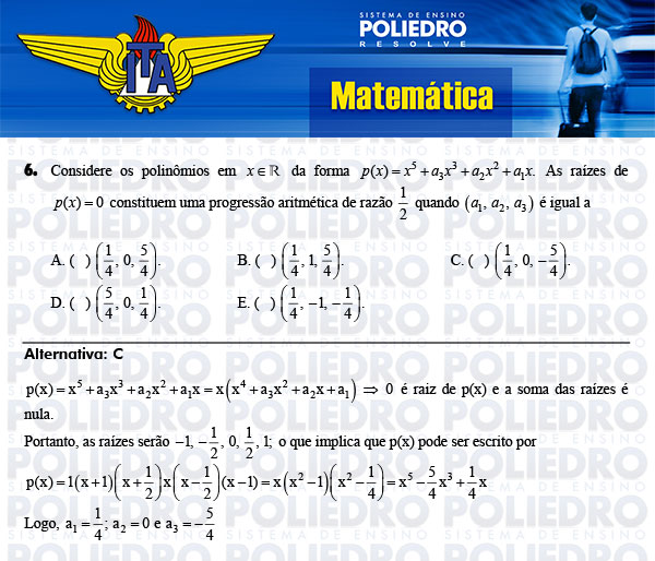 Questão 6 - Matemática - ITA 2014