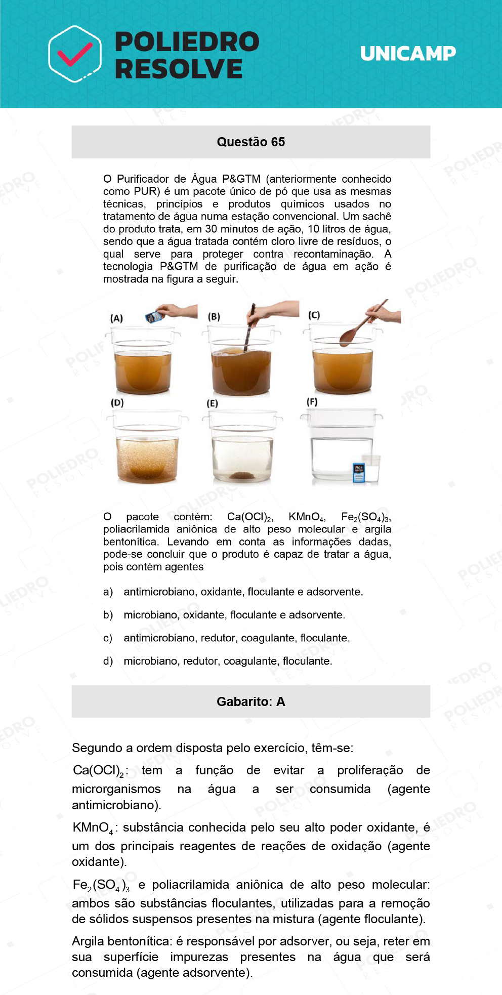 Questão 65 - 1ª Fase - 1º Dia - R e W - UNICAMP 2022