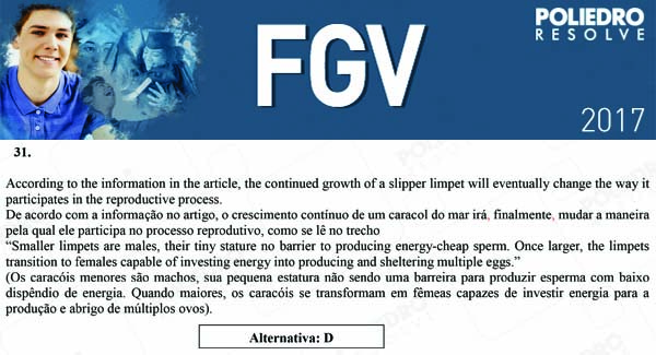 Questão 31 - Objetivas - 2017.1 - FGV 2017