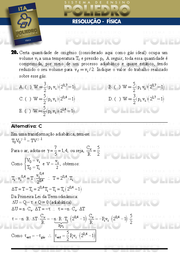 Questão 20 - Física - ITA 2008