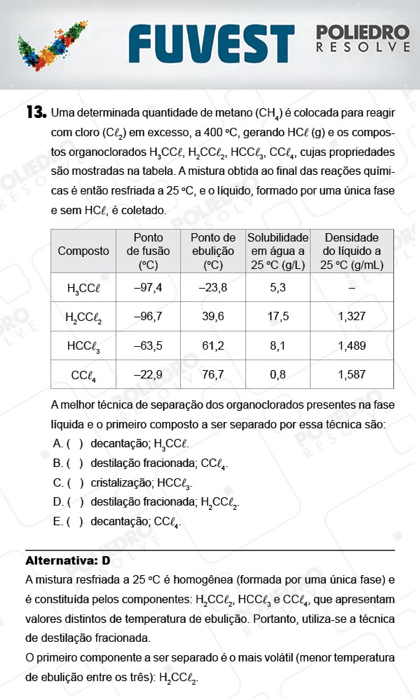 Questão 13 - 1ª Fase - PROVA V - FUVEST 2018