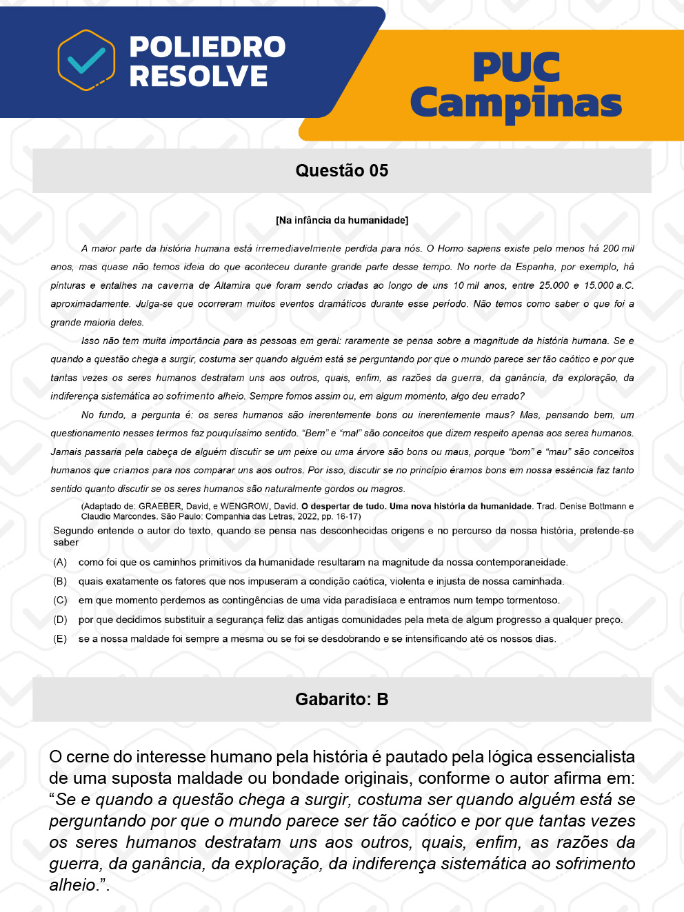 Questão 5 - Prova Geral e Medicina - PUC-Campinas 2023