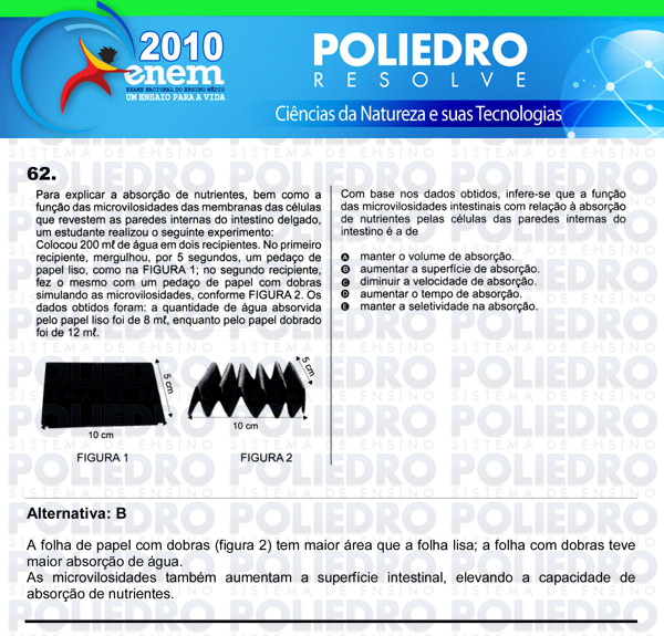 Questão 62 - Sábado (Prova azul) - ENEM 2010