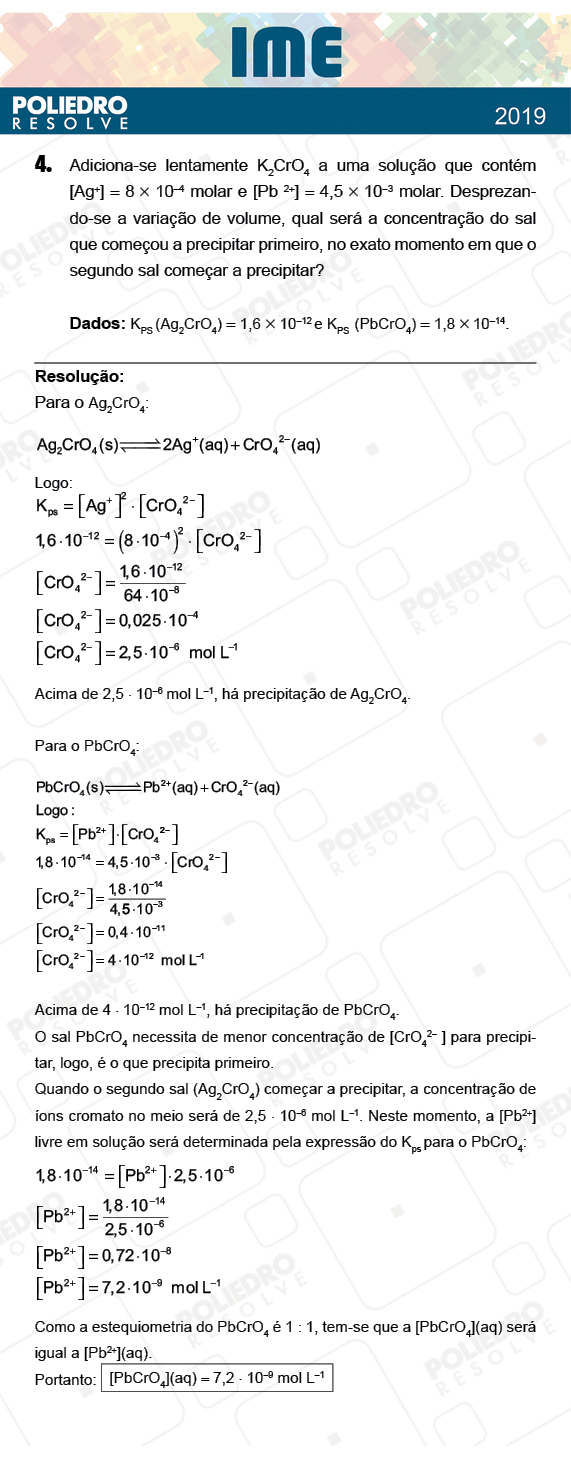 Dissertação 4 - 2ª Fase - Química - IME 2019