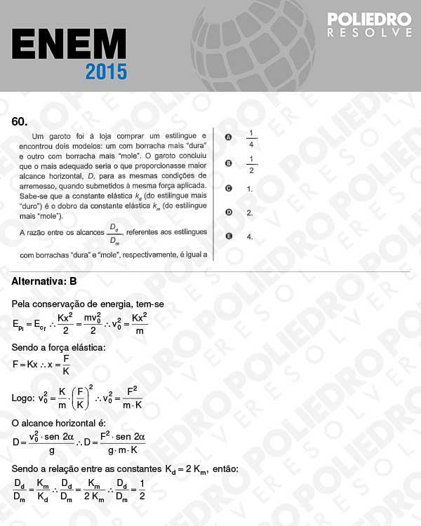 Questão 60 - Sábado (Prova Branca) - ENEM 2015