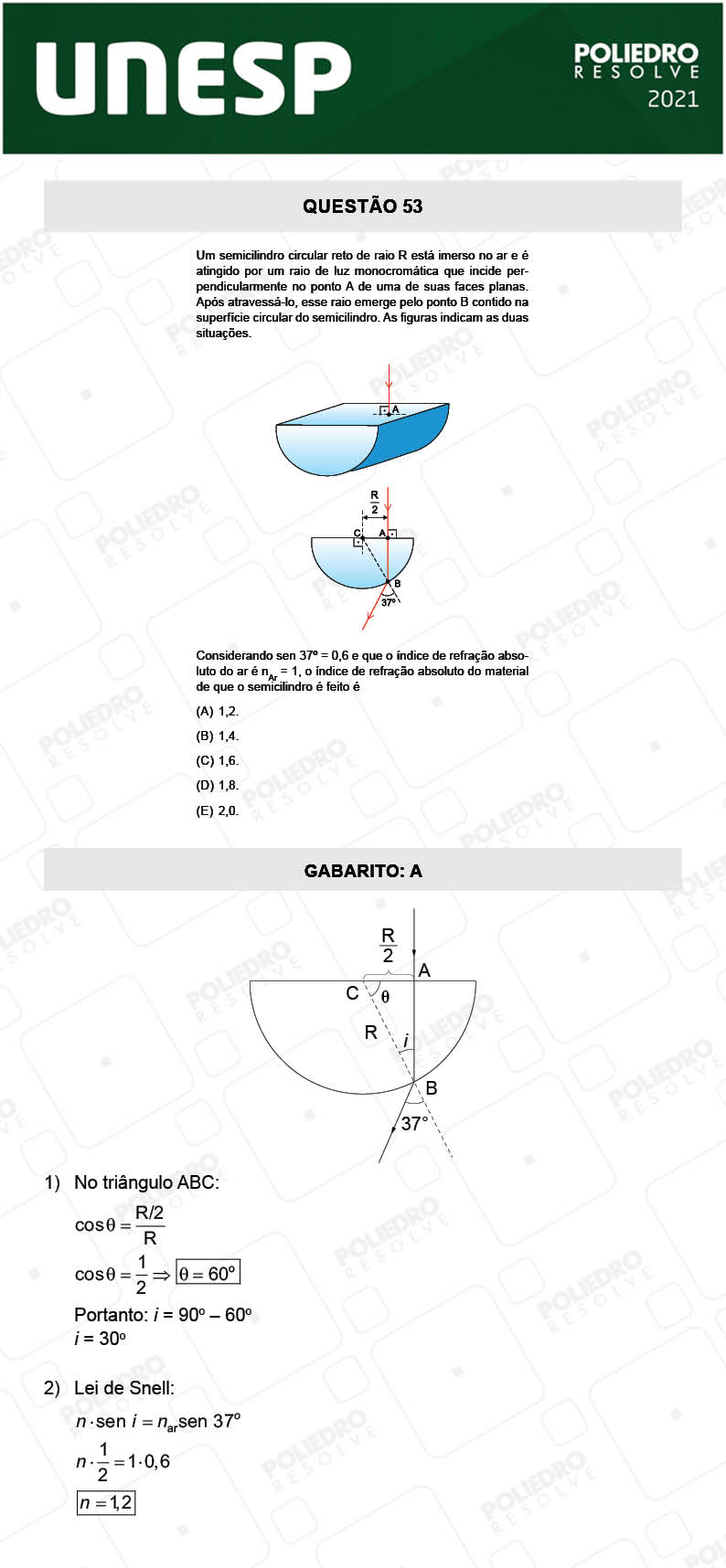 Questão 53 - 2ª Fase - UNESP 2021