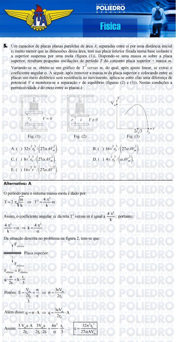 Questão 5 - Física - ITA 2014