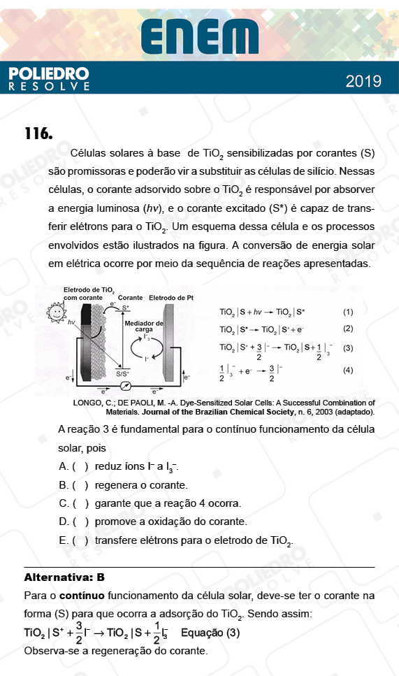 Questão 116 - 2º Dia - Prova AZUL - ENEM 2018