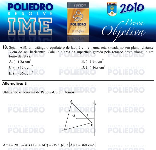 Questão 13 - Objetiva - IME 2010