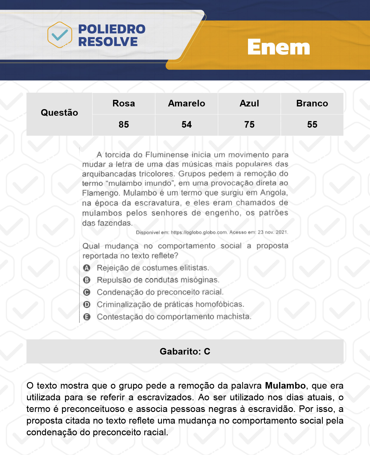 Questão 54 - Dia 1 - Prova Amarela - Enem 2023