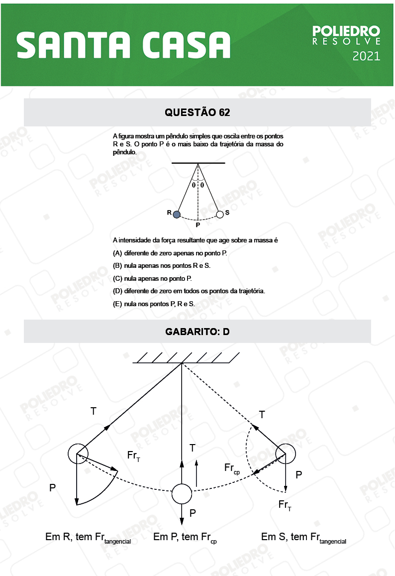 Questão 62 - 1º Dia - SANTA CASA 2021