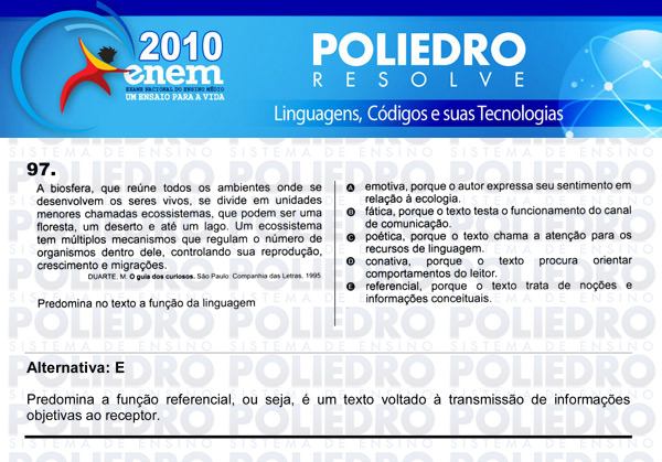 Questão 97 - Domingo (Prova rosa) - ENEM 2010
