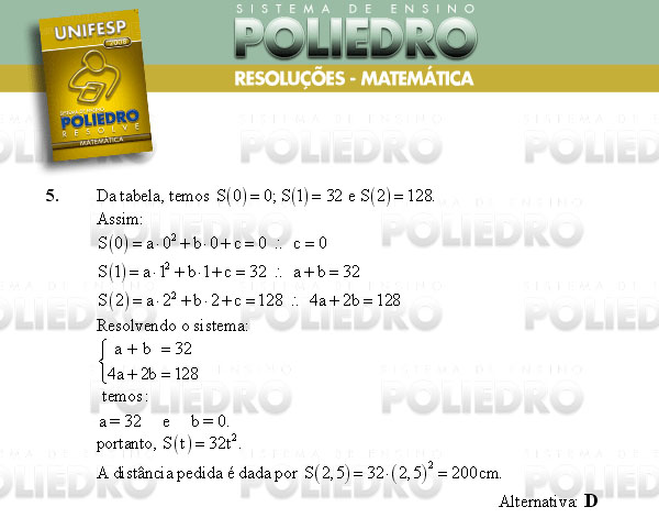 Questão 5 - Conhecimentos Gerais - UNIFESP 2008