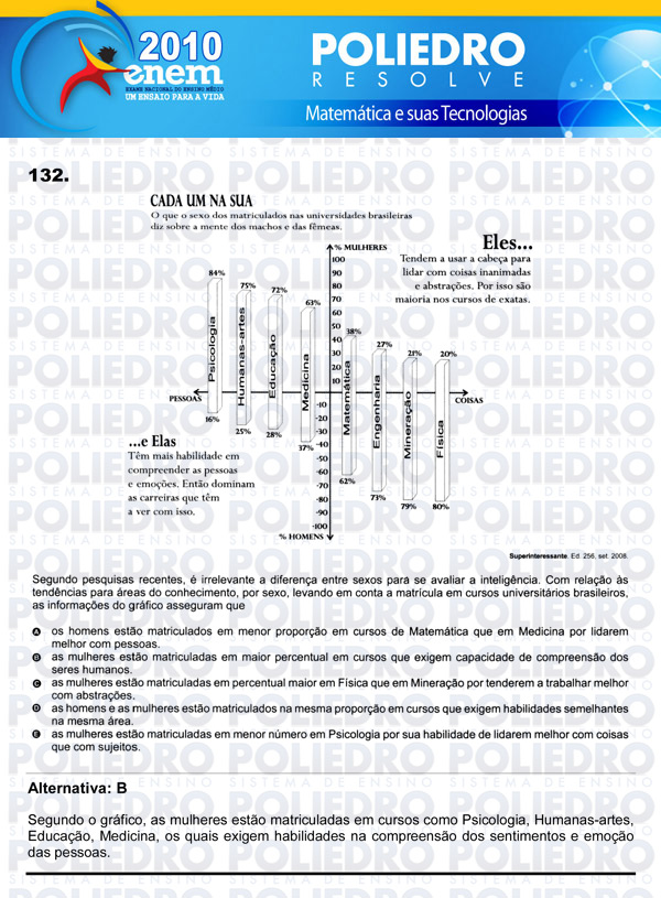 Questão 132 - Domingo (Prova rosa) - ENEM 2010
