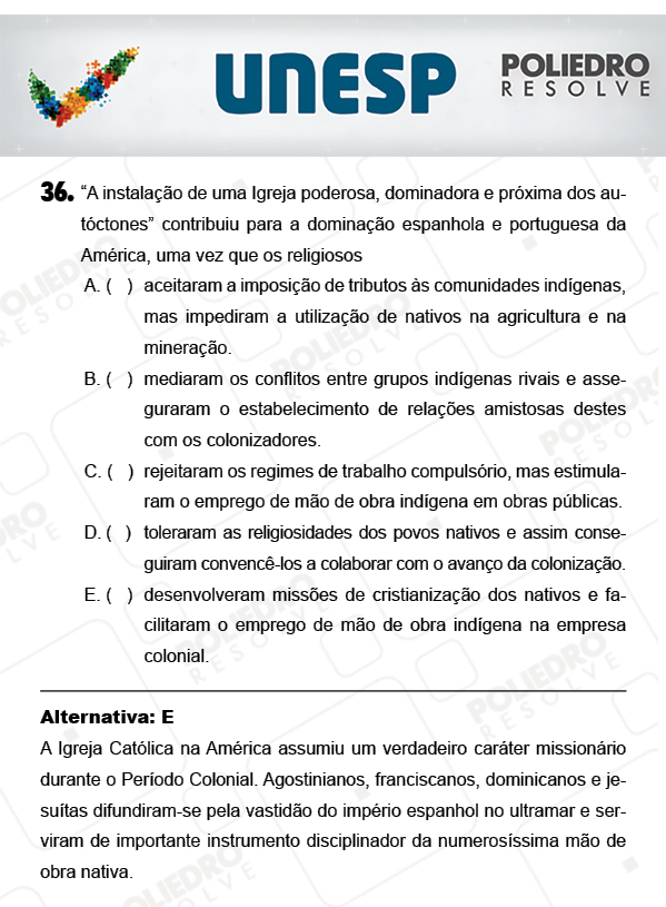 Questão 36 - 1ª Fase - PROVA 4 - UNESP 2018