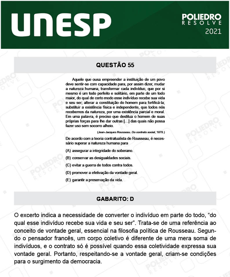 Questão 55 - 1ª Fase - 1º Dia - UNESP 2021