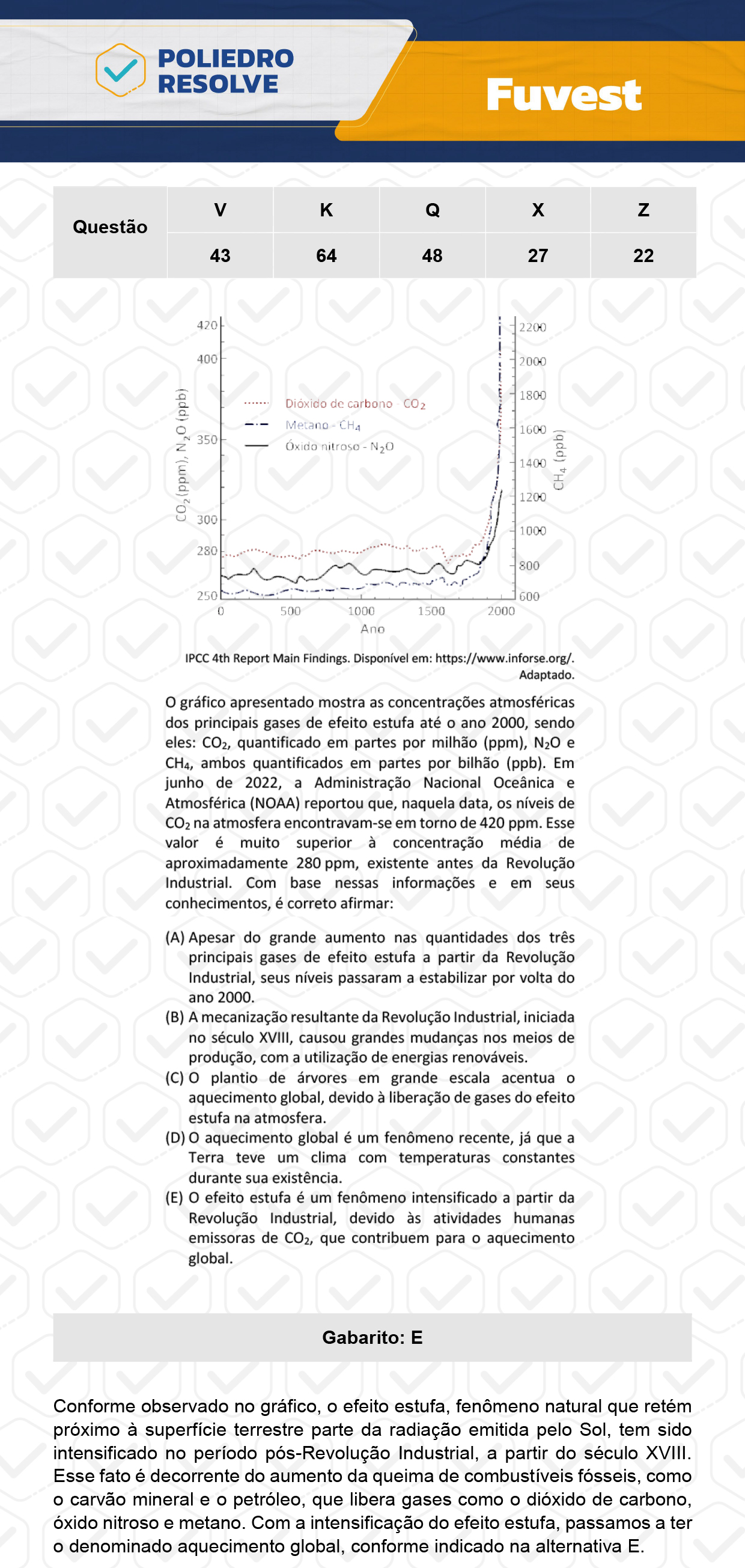 Questão 64 - 1ª Fase  - Prova K - FUVEST 2024