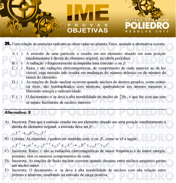 Questão 39 - Objetiva - IME 2013