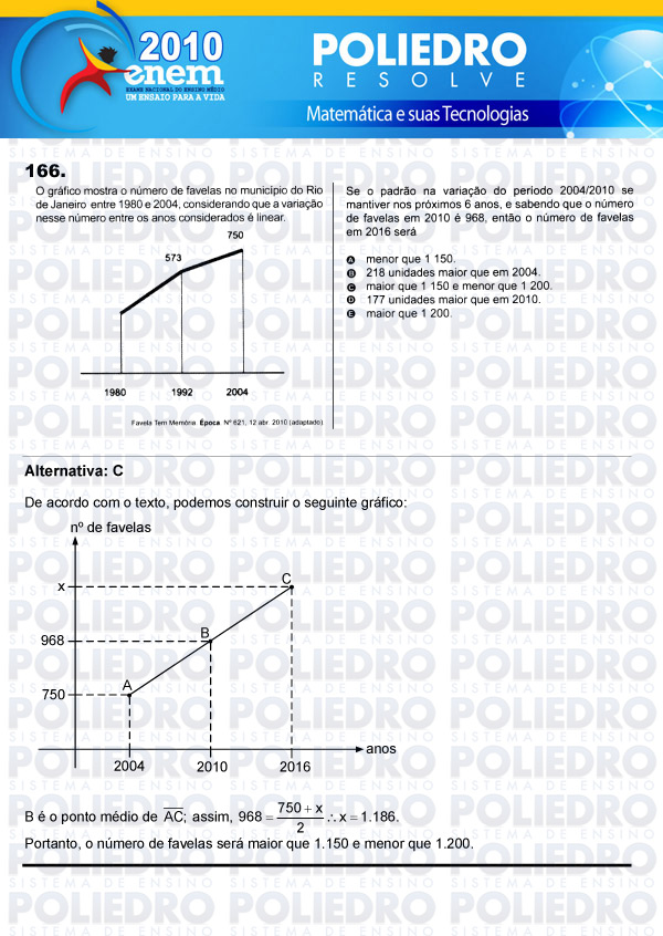 Questão 166 - Domingo (Prova rosa) - ENEM 2010