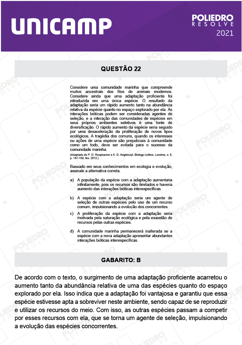 Questão 22 - 1ª Fase - 2º Dia - Q e Z - UNICAMP 2021