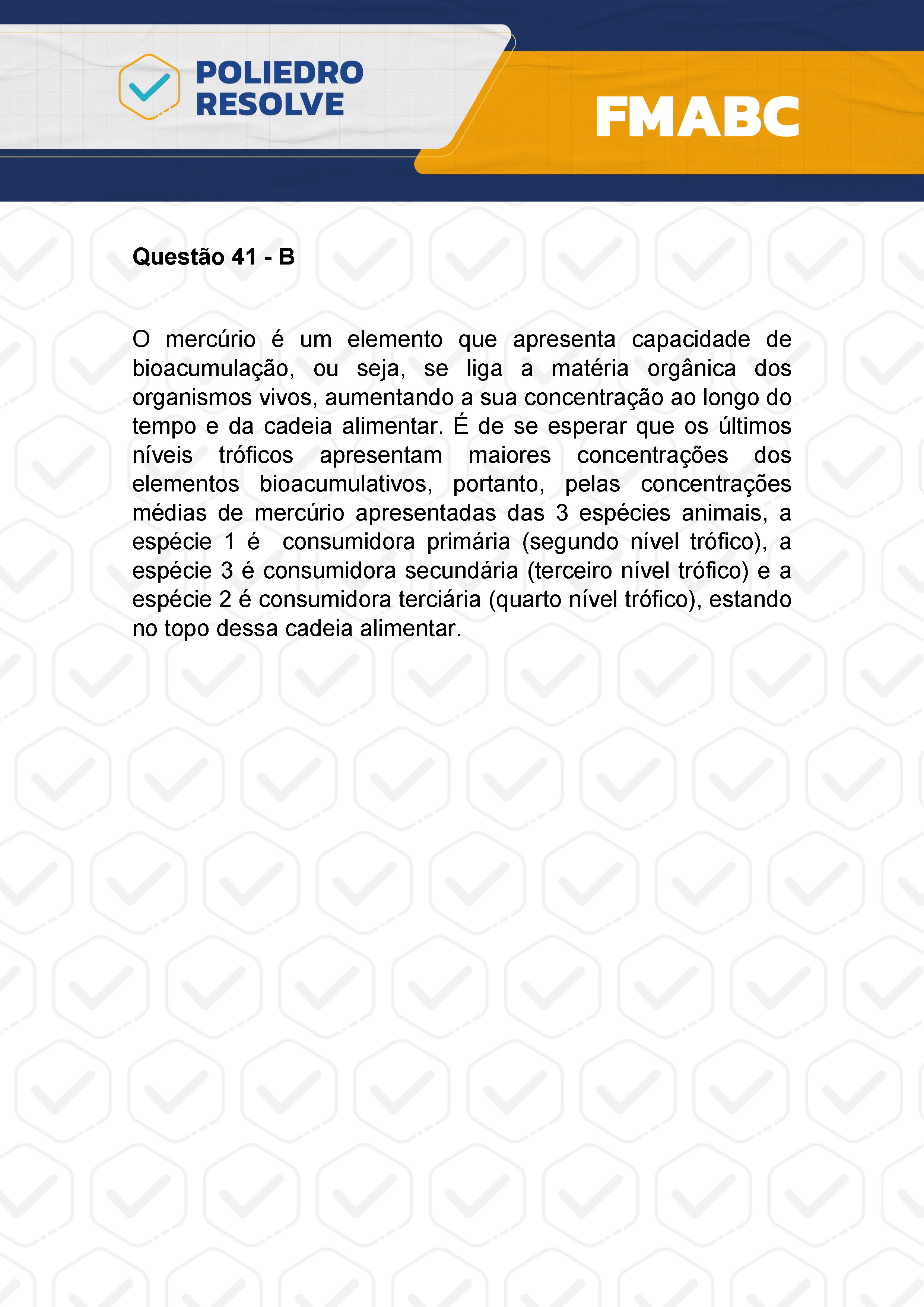 Questão 41 - Fase única - FMABC 2024