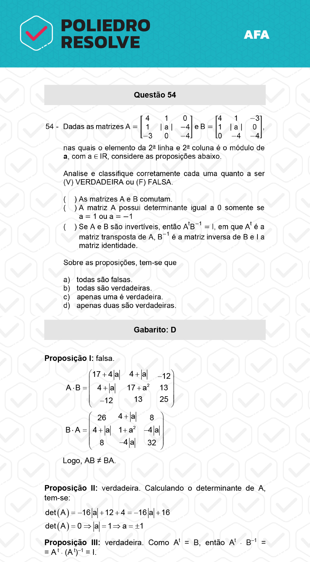 Questão 54 - Prova Modelo A - AFA 2023